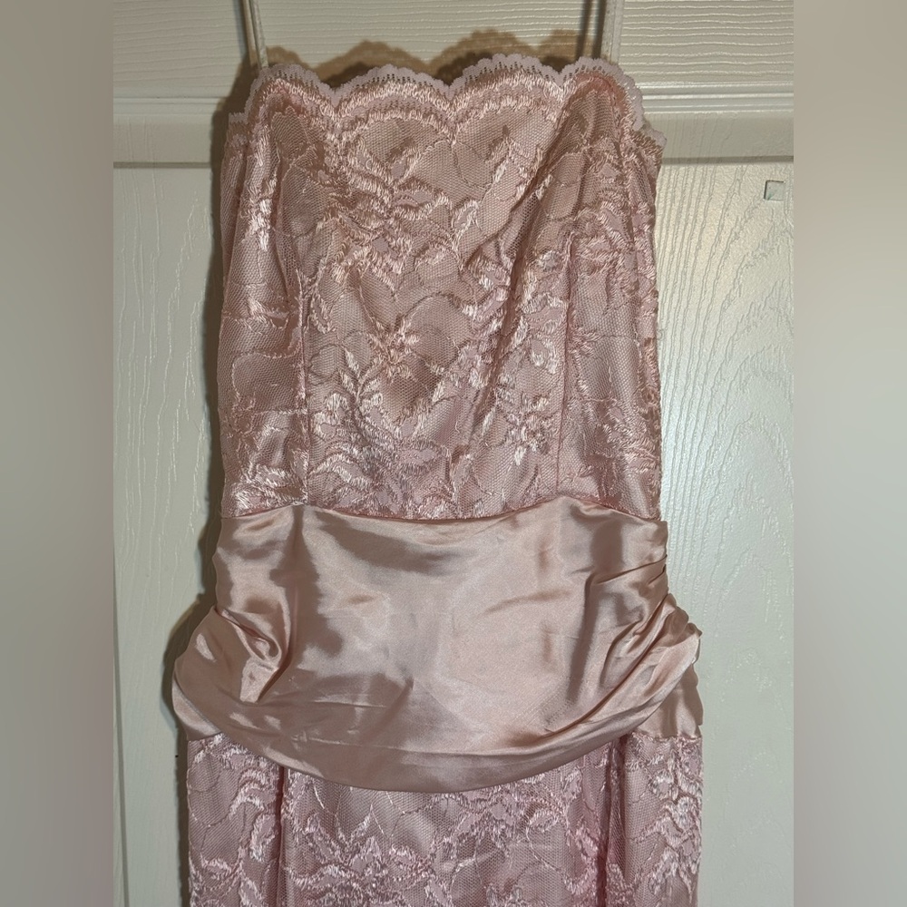 Roberta Bridal Pink Lace Prom Dress - Picture 3 of 11